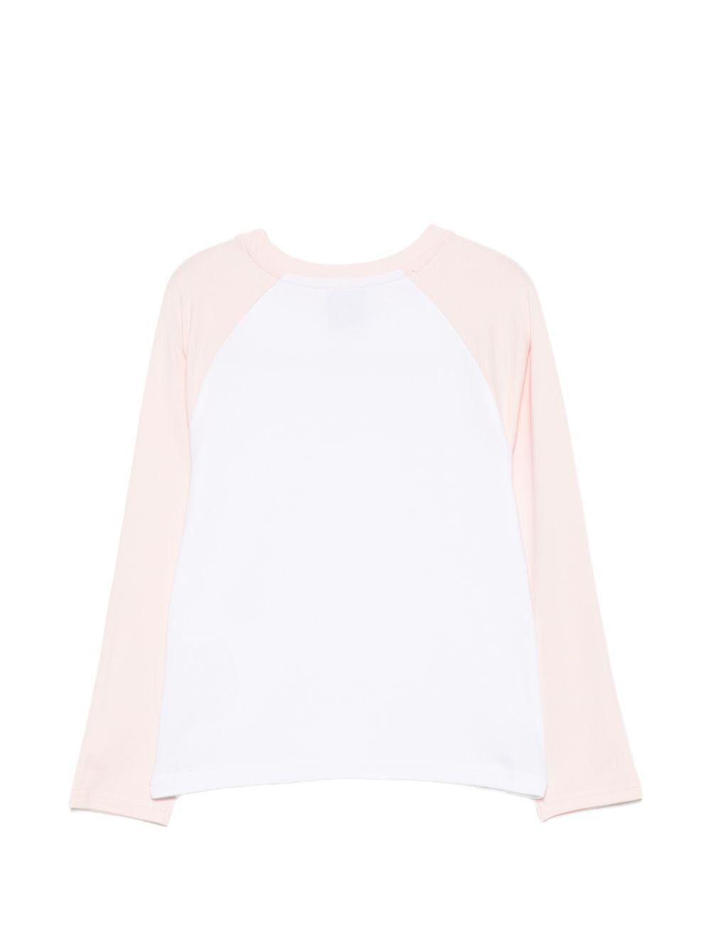 T-shirt per bambina Casablanca Kids bianca e rosa con stampa grafica KPF26JTS09901 PINK WHITE CASABLANCA KIDS 