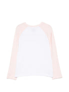 T-shirt per bambina Casablanca Kids bianca e rosa con stampa grafica KPF26JTS09901 PINK WHITE CASABLANCA KIDS 