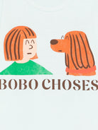 T-shirt per bambini Bobo Choses azzurra con stampa grafica sul davanti B126AC011 451 BOBO CHOSES 