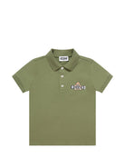 Polo da bambino Moschino Kids verde con stampa orsacchiotto HSM03YLFA09 30037 MOSCHINO KIDS 
