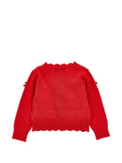 Cardigan per bambina Monnalisa Kids rosso con orlo smerlato 37H800 8060 0043 MONNALISA KIDS 