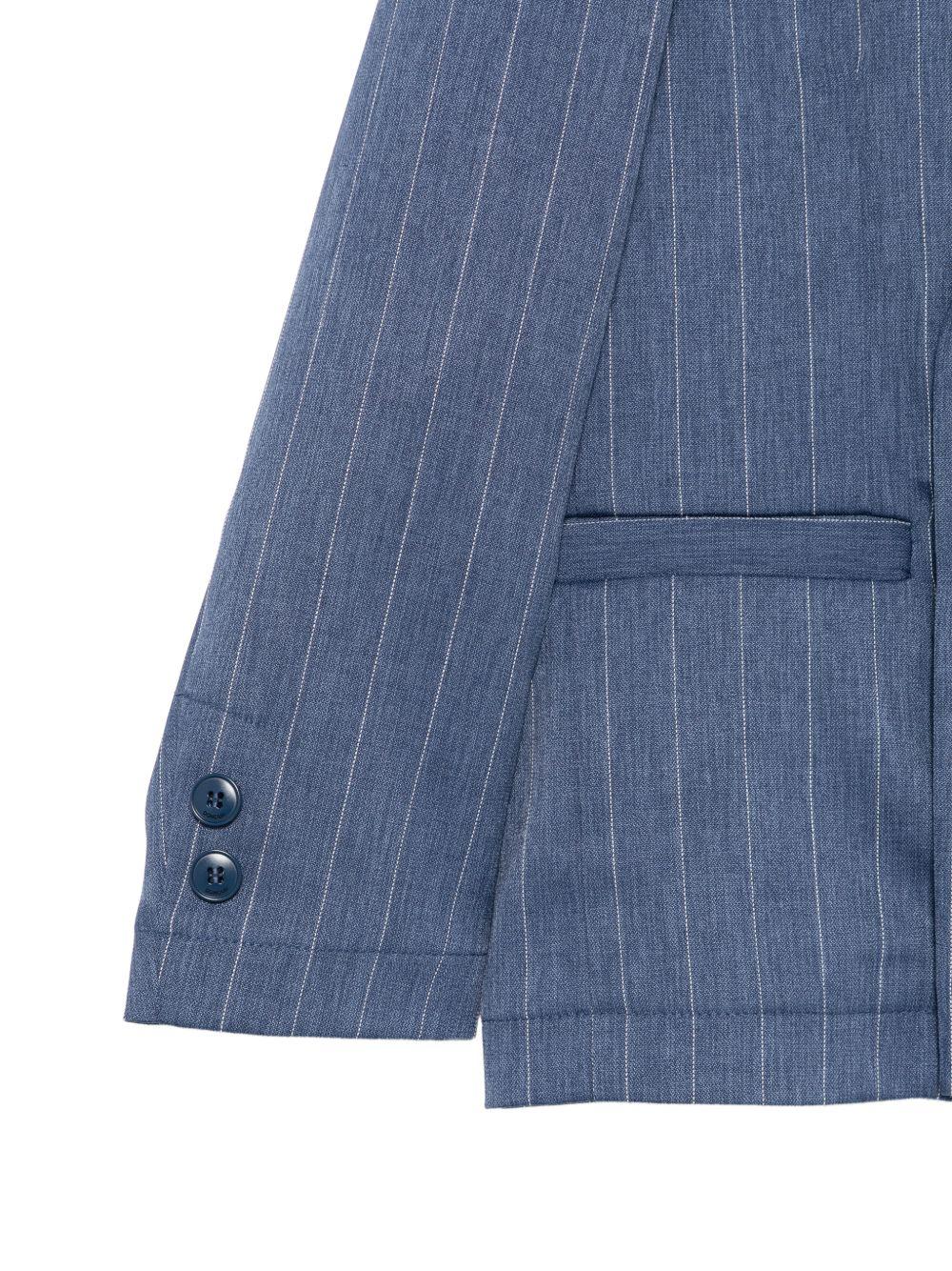 Blazer doppiopetto per bambino DONDUP Kids blu con motivo gessato DMGC0280TV117 4019 DONDUP KIDS 