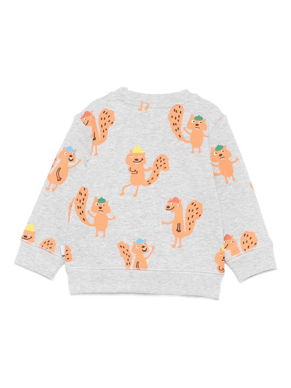 Felpa per neonato Stella McCartney Kids grigio con stampa scoiattoli TX4590 Z3199 807MC STELLA McCARTNEY KIDS 
