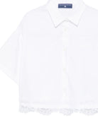 Camicia per bambina Ermanno Scervino Junior bianca con orlo svasato Z1G309 7116 0099 ERMANNO SCERVINO JUNIOR 