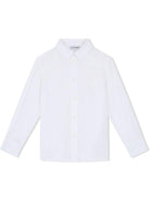 Camicia per bambino Dolce & Gabbana Kids bianco con ricamo logo L42S70 G7YEA W0800 DOLCE & GABBANA KIDS 