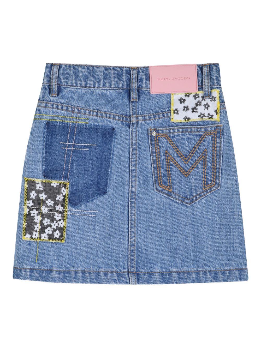 Gonna per bambina The Marc Jacobs Kids denim con toppe decorative W60726 Z10 THE MARC JACOBS KIDS 
