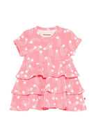 Abito per neonata Mini Rodini rosa con stampa stelle all-over 26250104NB PINK MINI RODINI KIDS 