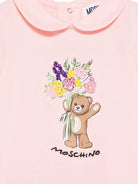Tutina e cappellino per neonata Moschino Kids rosa con stampa Bear MDY01BLFA06 50209 MOSCHINO KIDS 