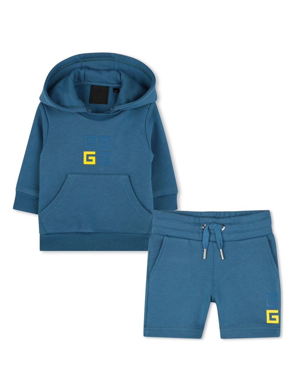 Tuta sportiva per neonato Givenchy Kids blu con stampa 4G H30629 80V GIVENCHY KIDS 