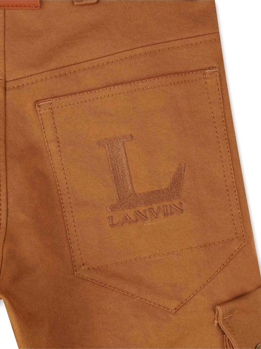 Pantaloni per bambino Lanvin Enfant marrone con tasche cargo laterali N30304 585 LANVIN 