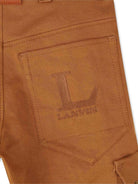 Pantaloni per bambino Lanvin Enfant marrone con tasche cargo laterali N30304 585 LANVIN 