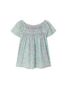 Blusa per bambina Bonpoint azzurro con motivo a fiori C06GBLW00005 556 BONPOINT KIDS 
