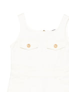 Abito per bambina Balmain Kids bianco con bretelle sottili BY1B42 Z3702 100 BALMAIN KIDS 
