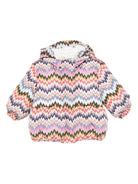 Giubbino per neonata Missoni Kids multicolore con motivo a chevron MX2007 N0366 528MC MISSONI KIDS 