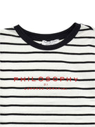 T-shirt per bambina Philosophy di Lorenzo Serafini Kids bianca con design a righe I1G602 7215 0150 PHILOSOPHY KIDS 