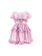Abito per bambina Monnalisa rosa con ruches 17G904 7105 0090 MONNALISA KIDS 
