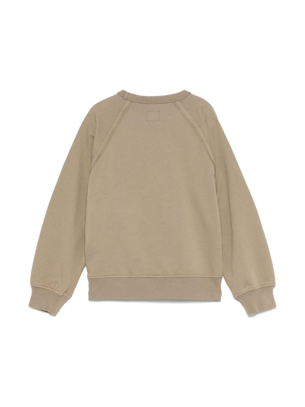 Felpa con logo ricamato per bambino C.P. Company Kids beige con tasca frontale CUF015LCC02 20262 C.P.COMPANY KIDS 