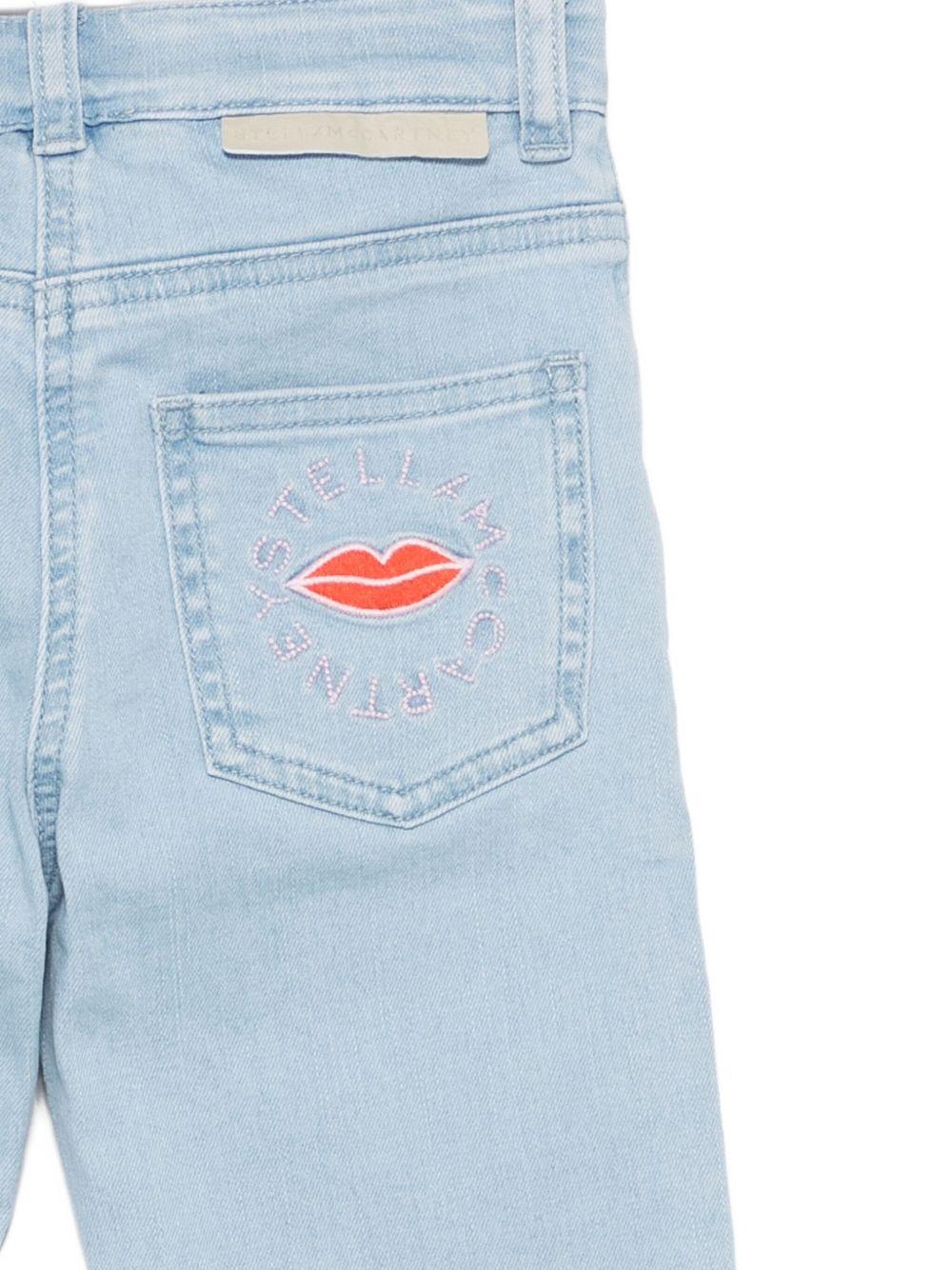 Jeans per bambina Stella McCartney Kids in denim con ricamo sulla tasca posteriore TX6E60 Z0153 606 STELLA McCARTNEY KIDS 