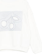 Felpa per bambini Bonpoint bianca con logo ricamato sul davanti S06GSWK00007 102 BONPOINT KIDS 