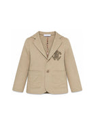 Giacca per bambino Roberto Cavalli Kids beige con toppa con monogramma CBP26095GC MARRONE D. ROBERTO CAVALLI KIDS 