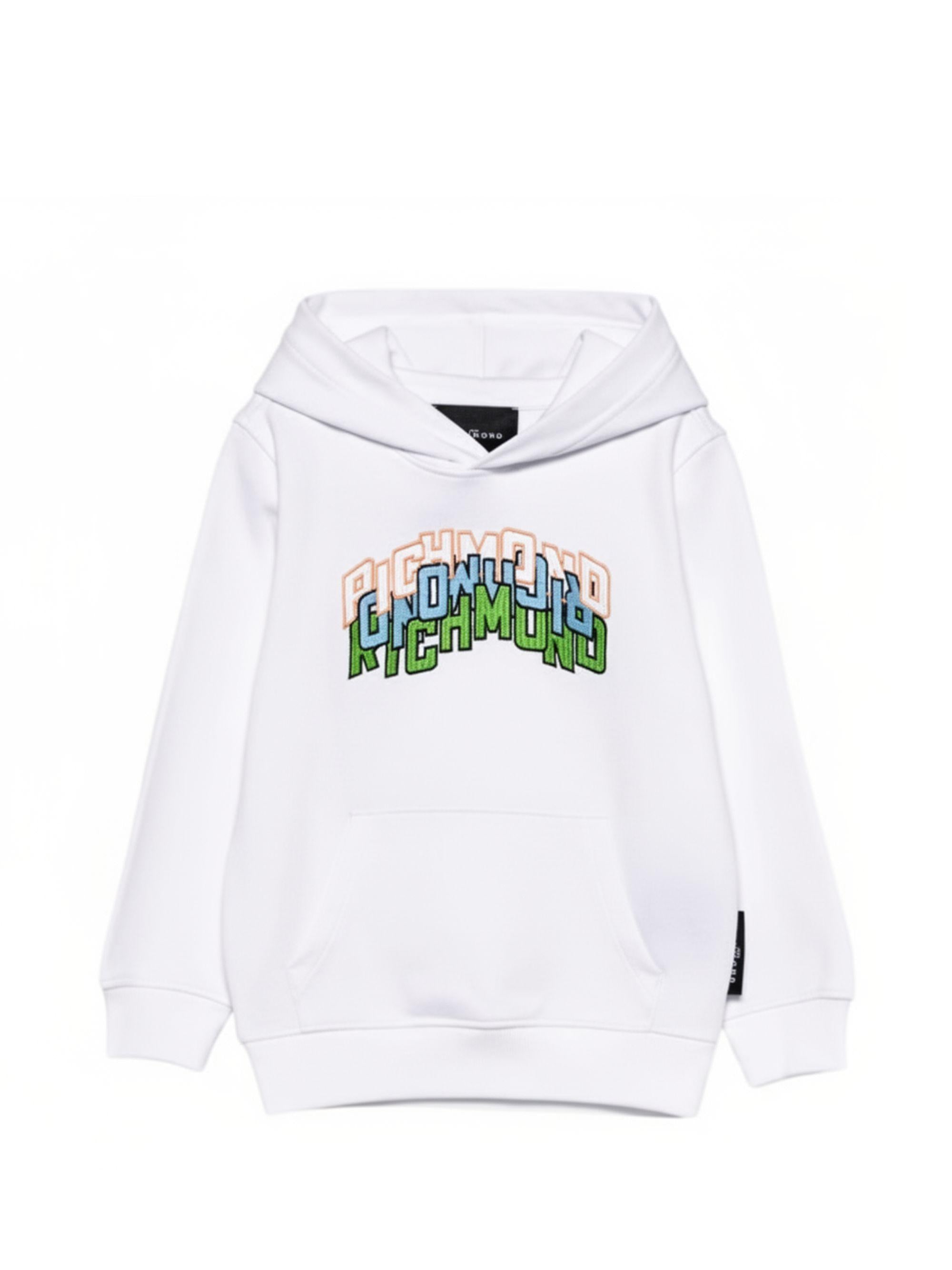 Felpa per bambini John Richmond Junior bianca con applicazione logo RBP26040FE WHITE JOHN RICHMOND JUNIOR 