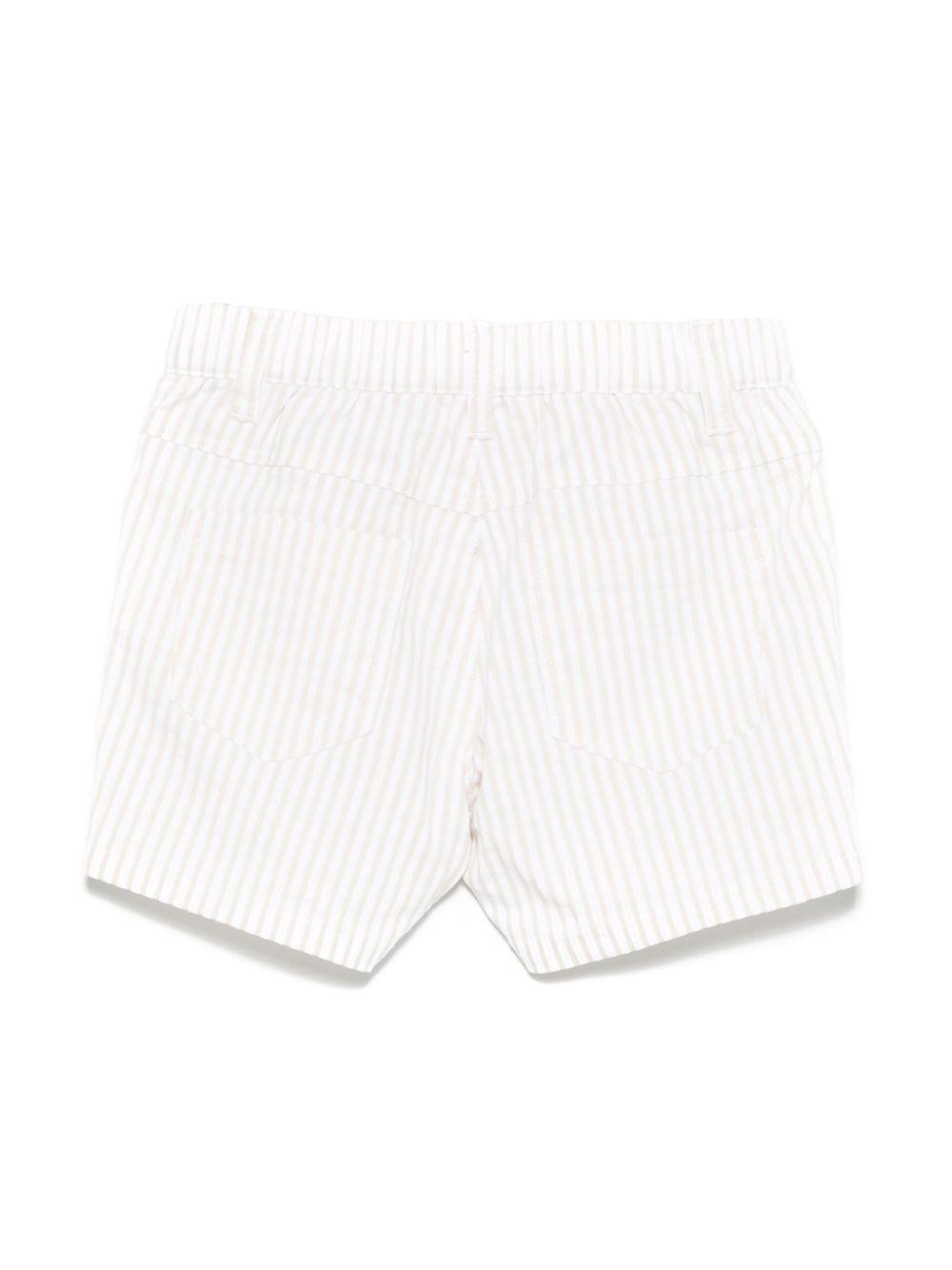 Shorts a righe per neonata Moschino Kids beige con passanti MUQ01DLYE01 84313 MOSCHINO KIDS 
