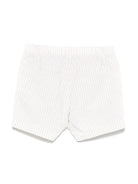 Shorts a righe per neonata Moschino Kids beige con passanti MUQ01DLYE01 84313 MOSCHINO KIDS 
