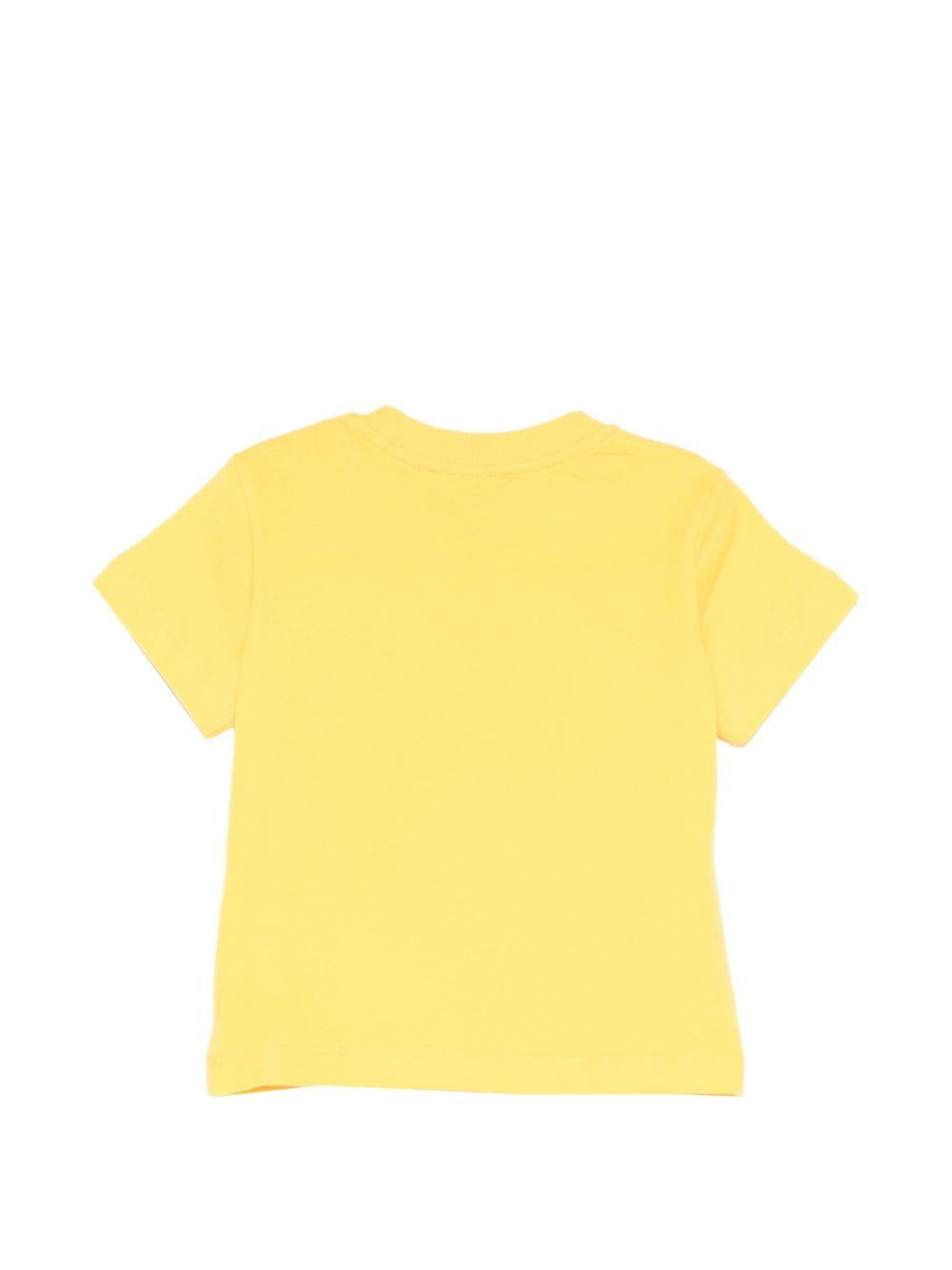 T-shirt per neonati Moschino Kids gialla con stampa grafica con tre Teddy Bear MUM04KLAA17 50577 MOSCHINO KIDS 