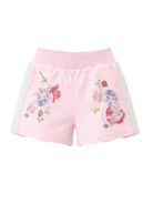 Shorts per bambina Monnalisa rosa con stampa a fiori 19G403 7007 9099 MONNALISA KIDS 