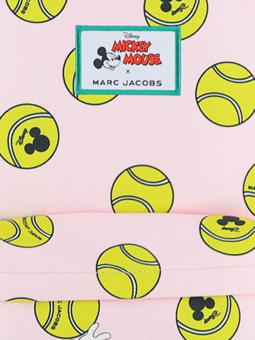 Zaino per bambina The Marc Jacobs Kids  x Mickey Mouse rosa chiaro con stampa palline da tennis W60851 475 THE MARC JACOBS KIDS 
