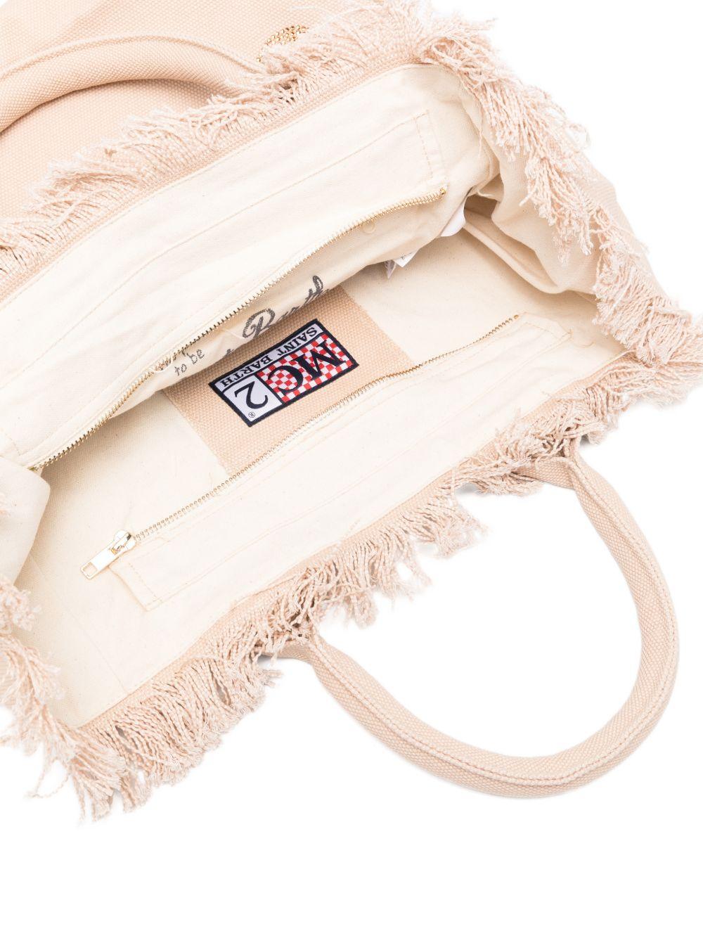 Borsa Vanity MC2 Saint Barth beige con logo glitterato VANI001 00267L MC2 ST. BARTH KIDS 