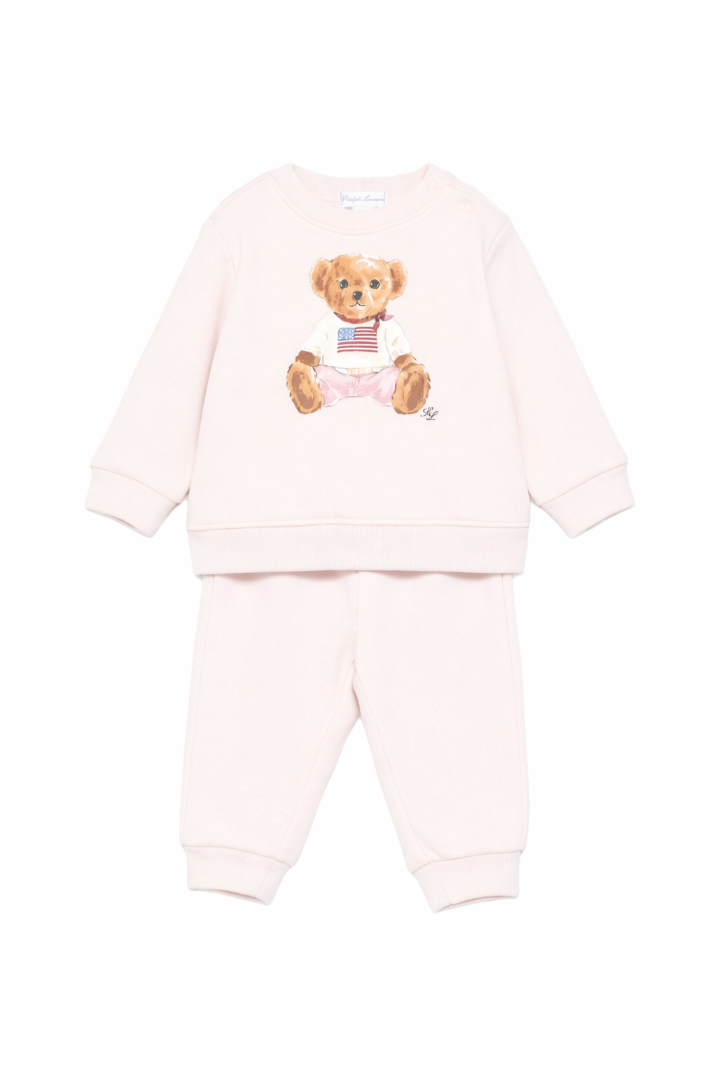 Set di maglia e pantaloni per neonata Polo Ralph Lauren Kids rosa con stampa grafica Teddy 310P02078 002 Ralph Lauren kids 