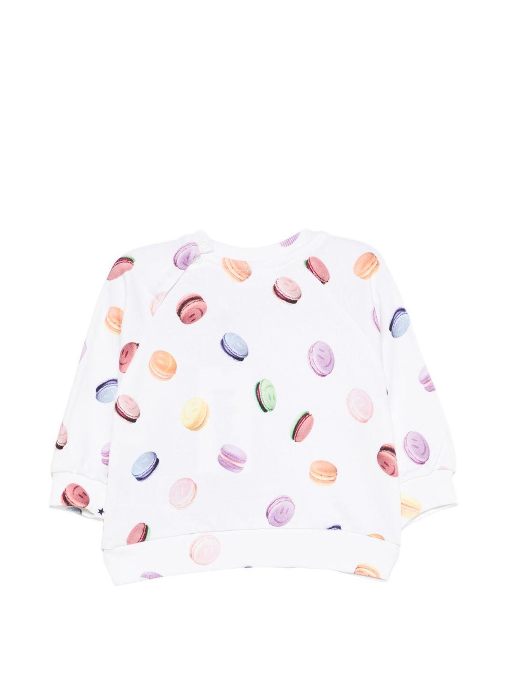 Felpa per neonati Molo bianca con stampa macaron 6S26J203 9571 MOLO KIDS 