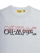 T-shirt per bambini Off-White Kids bianca con logo sul davanti 44BAA002S26J001 100 OFF WHITE KIDS 