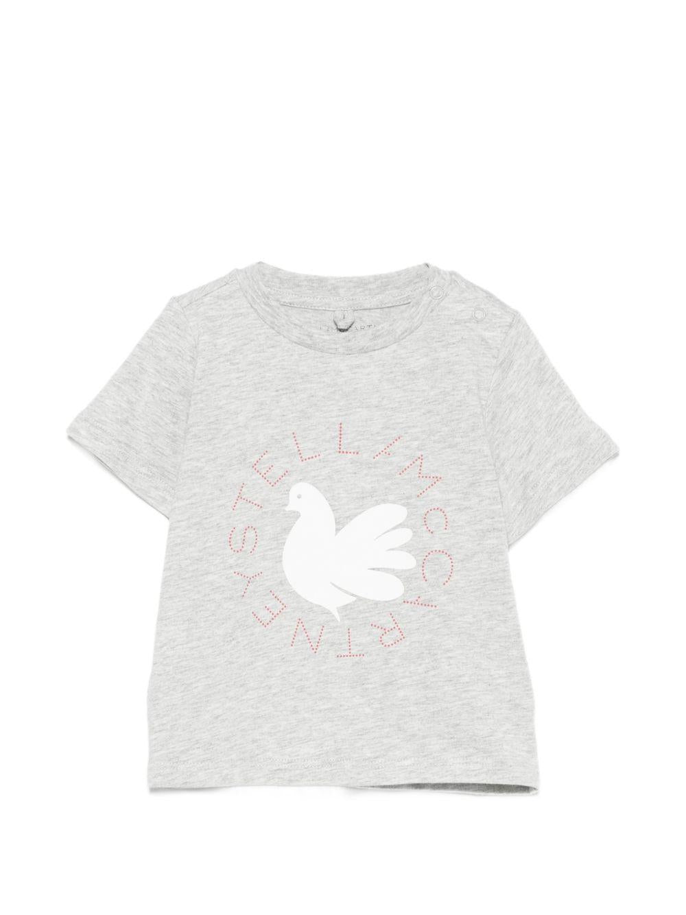 T-shirt per neonati Stella McCartney Kids grigia con stampa grafica TZ8001 Z3772 807 STELLA McCARTNEY KIDS 