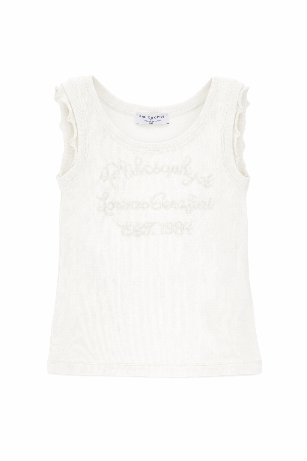 Top per bambina Philosophy di Lorenzo Serafini Kids bianca con ruches I1G614 7212 0001 PHILOSOPHY KIDS 