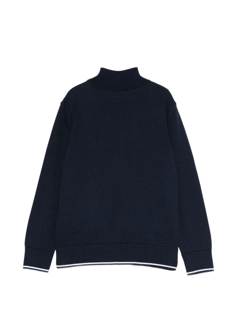 Cardigan per bambino Paul & Shark Kids blu con chiusura con zip sul davanti WUW000LHE85 42370 PAUL & SHARK KIDS 