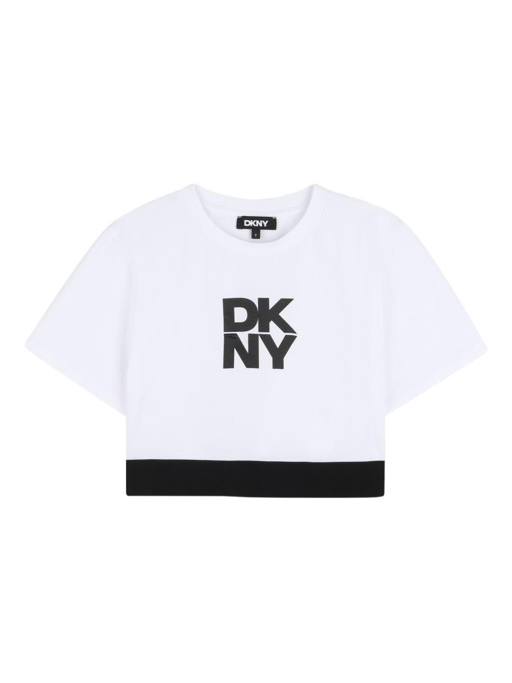 Tuta sportiva per bambina Dkny Kids bianco con stampa D62569 N50 DKNY KIDS 