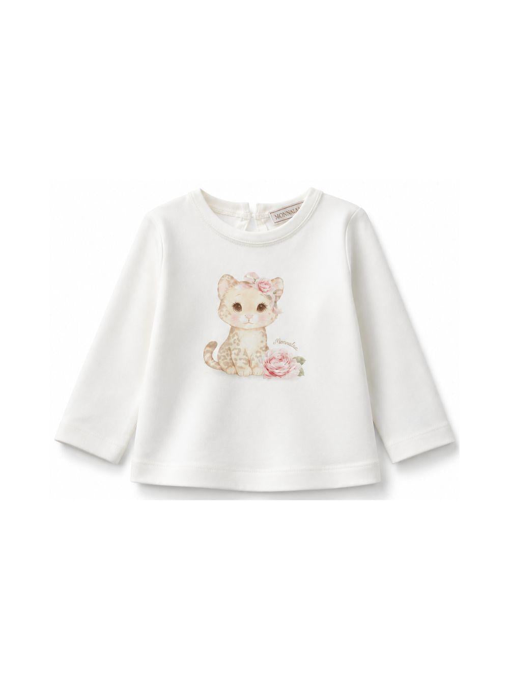 T-shirt per neonata Monnalisa Kids bianca con stampa grafica sul davanti 39H601 8002 0001 MONNALISA KIDS 