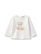 T-shirt per neonata Monnalisa Kids bianca con stampa grafica sul davanti 39H601 8002 0001 MONNALISA KIDS 