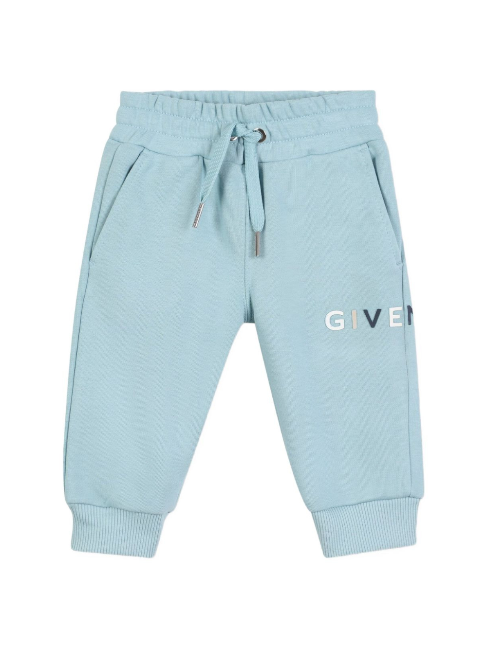Pantaloni per neonato Givenchy Kids azzurri con stampa del logo H30876 040 GIVENCHY KIDS 