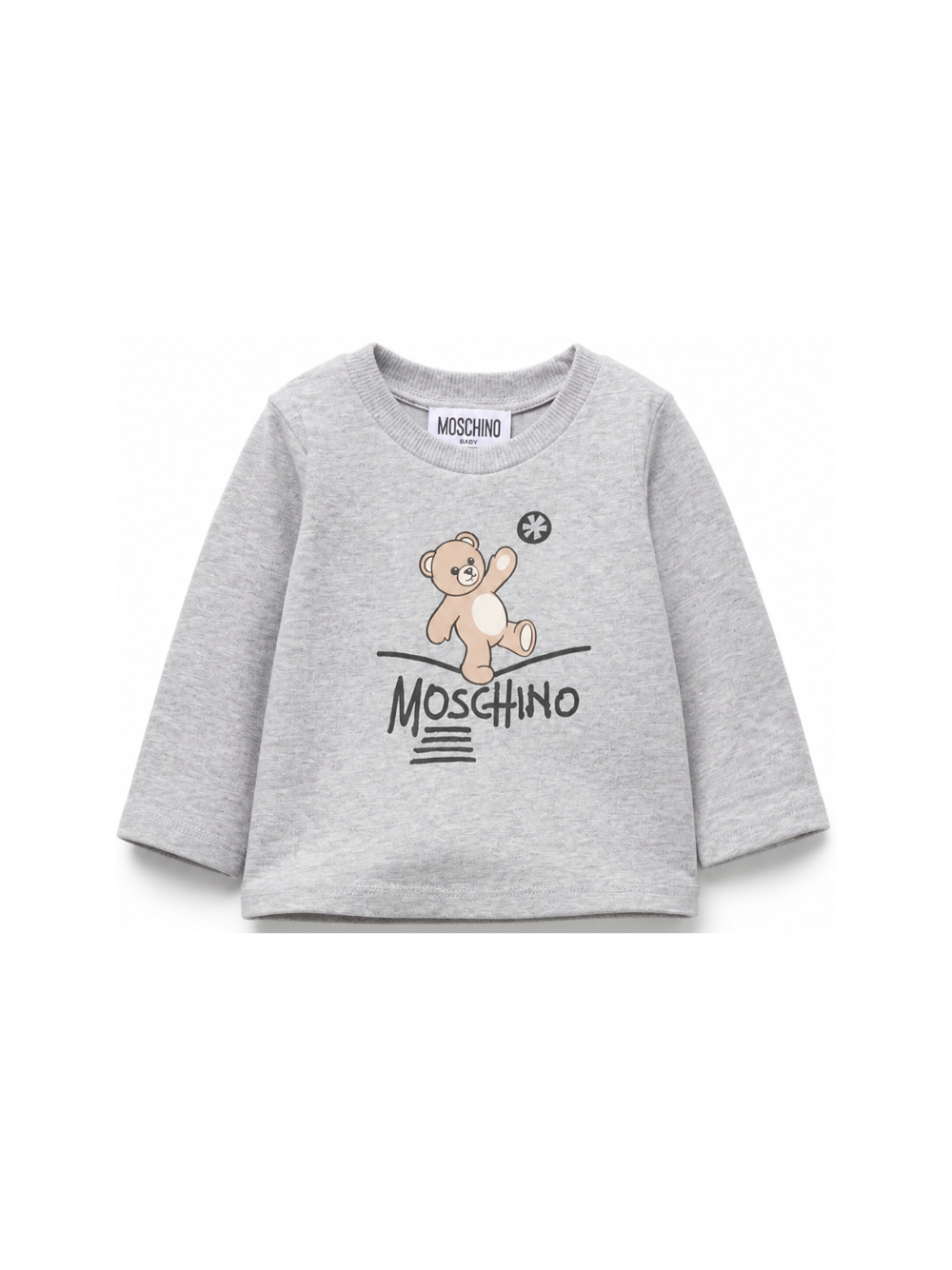 T-shirt per neonati Moschino Kids grigia con motivo Teddy Bear MOO014LAA20 60901 MOSCHINO KIDS 