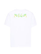 T-shirt per bambino MSGM Kids bianca con stampa logo S6MSJUTH003 001 MSGM KIDS 