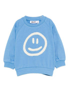 Felpa per neonato Molo blu con ricamo smile sul davanti 6S26J203 5615 MOLO KIDS 