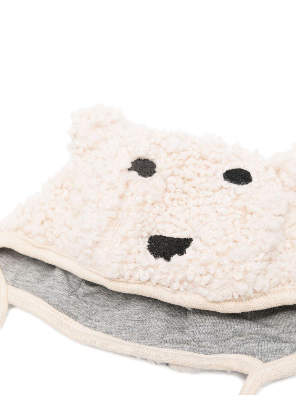 Cappello per neonati Molo beige con motivo a faccia d'orso 7W25T202 5553 MOLO KIDS 