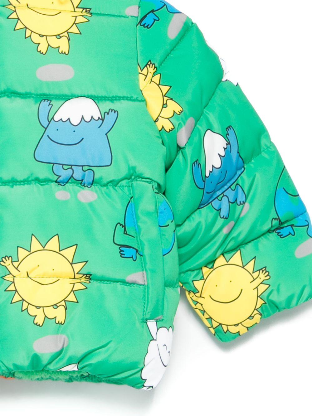 Piumino per neonati Stella McCartney Kids verde con stampa di personaggi TX2527 Z3222 712MC STELLA McCARTNEY KIDS 