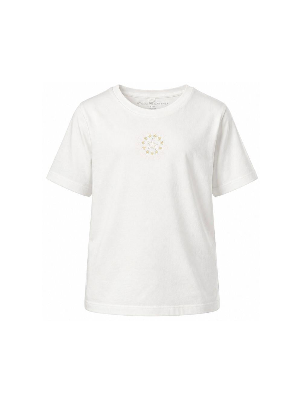 T-shirt per bambina Stella McCartney Kids bianca con stampa grafica TZ8D11 Z3931 101 STELLA McCARTNEY KIDS 