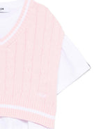 Set t-shirt e gilet per bambina MSGM Kids multicolore con logo sul retro S6MSJGTH034 001/78 MSGM KIDS 