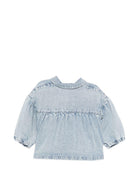 Giubbino per neonata Moschino Kids denim con colletto MDS02KL0E34 40186 MOSCHINO KIDS 