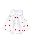 Abito per neonata Monnalisa bianco con caratteristico motivo Strawberry 35G209 7083 9944 MONNALISA KIDS 